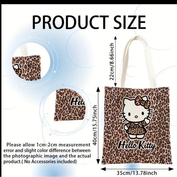 Hello Kitty by Sanrio Brown Leopard Tote Bag - Picture 3 of 8